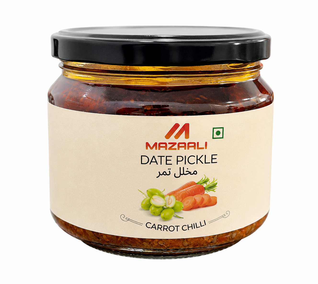 Mazaali Carrot Chilli Mix Date Pickle – 250g
